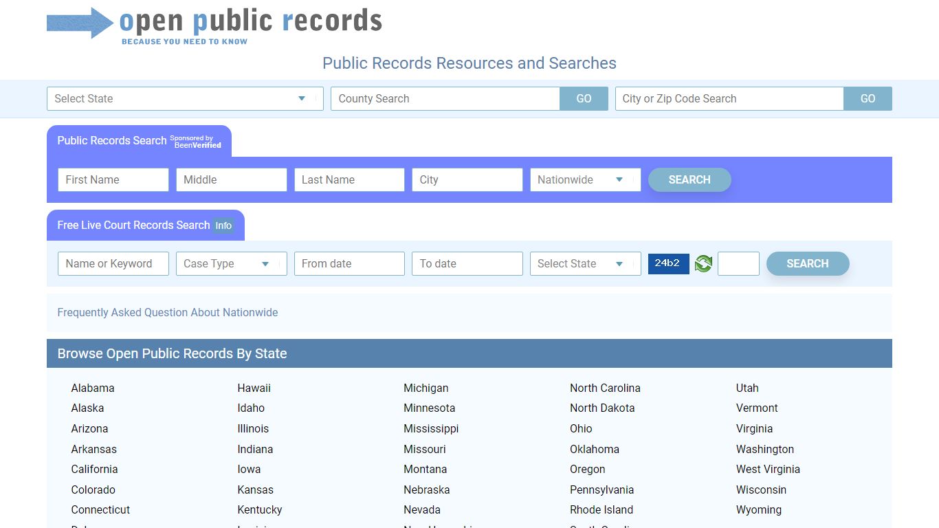 Open Public Search for Criminal Records, Arrests and Court Filings